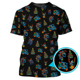 Maxcorners Funny Pattern Golf Shirt For Men, Christmas Golf Shirt, Xmas Golf Shirt, Neon Golf Shirt For Golfer