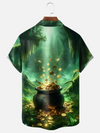 Maxcorners Lucky St. Patrick's Day Gnome Beer And Gold Coin Hawaiian Golf Shirt, Tropical Vibe Men's Golf Shirt