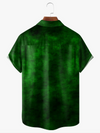 Maxcorners Green St. Patrick's Day Lucky Clover America Flag Print Hawaiian Golf Shirt, Tropical Vibe Men's Golf Shirt