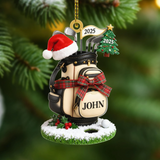 Maxcorners Personalized Golf Bag Acrylic Ornament, Custom Name Golf Ornament, Christmas Gift For Golfer