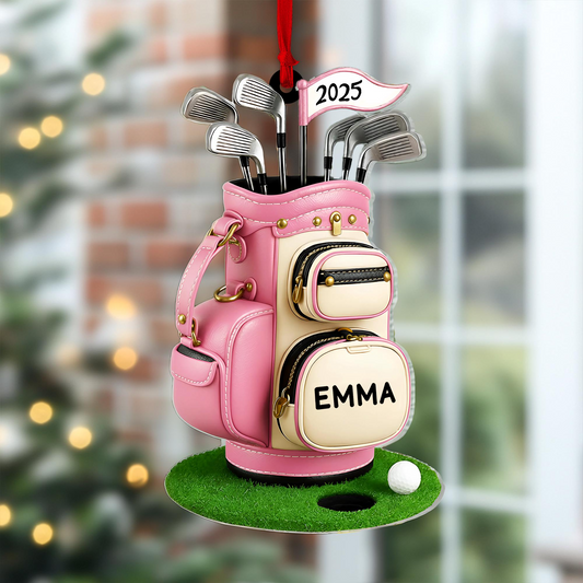 Maxcorners Personalized Golf Bag Acrylic Ornament, Golf Bag Ornament, Christmas Golf Gift, Gift For Golf Lover LM1611