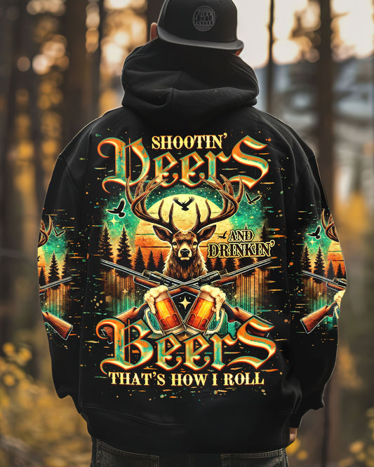 Maxcorners Shooting Deers And Drinking Beers All Over Print LM1601