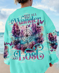 Maxcorners Not All Who Wander Are Lost Compass Forest All Over Print LM2101