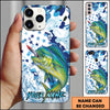 Maxcorners Fishing Star Camo Water Splash Art Personalized Name Phone Case (10 Fish Species)
