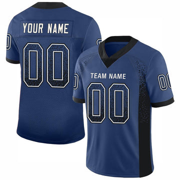 Maxcorners Custom Royal Black-White Drift Fashion Football Jersey LM2605