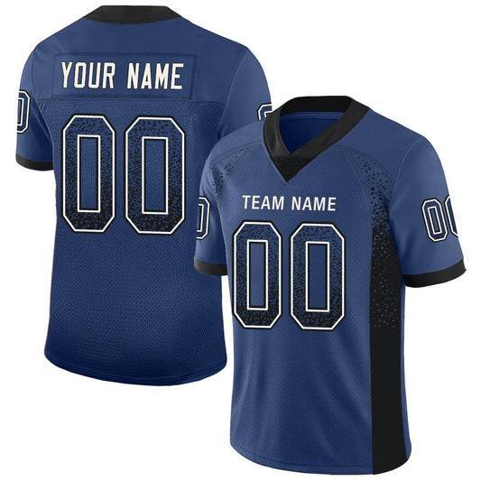 Maxcorners Custom Royal Black-White Drift Fashion Football Jersey LM2605