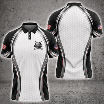 Maxcorners Iron Patriot Claw 3D Golf Personalized Name Polo