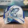 Maxcorners Fishing White Scale Pattern Personalized Name, Team Name Classic 3D Cap (9 Breeds)