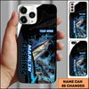 Maxcorners Fishing Phone Case Bold Typography Water Action Design Personalized Name Phone Case (10 Fish Species)