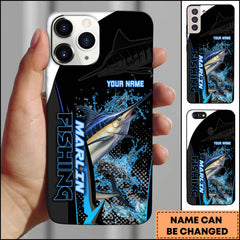 Maxcorners Marlin Fishing Phone Case Bold Typography Water Action Design Personalized Name Phone Case