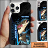 Maxcorners Fishing Phone Case Bold Typography Water Action Design Personalized Name Phone Case (10 Fish Species)