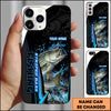 Maxcorners Fishing Phone Case Bold Typography Water Action Design Personalized Name Phone Case (10 Fish Species)