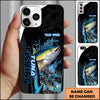 Maxcorners Fishing Phone Case Bold Typography Water Action Design Personalized Name Phone Case (10 Fish Species)