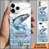 Maxcorners Fishing Phone Case Realistic Jumping Fish Water Burst Premium Art Personalized Name Phone Case (10 Fish Species)