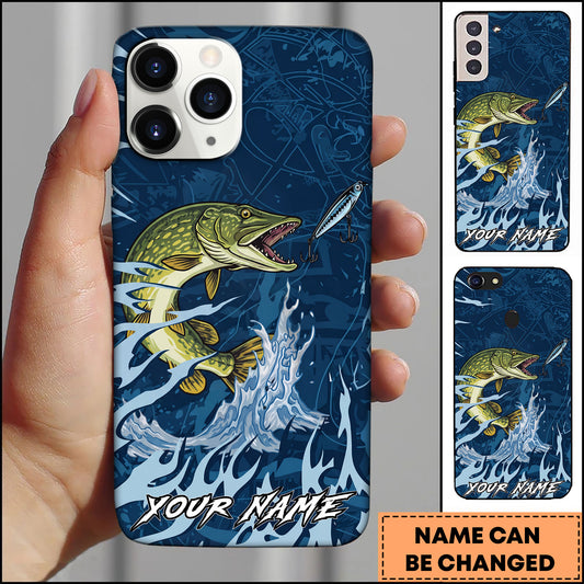 Maxcorners Pike Fishing Jumping Fish Lure Action Personalized Name Phone Case