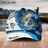 Maxcorners Fishing White Blue Lava Sport American Flag Pattern Sport Pattern Personalized Name 3D Cap (11 Breeds)