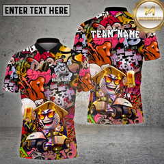 Maxcorners Golf Graffiti Beer Cartoon Ball Street Style Multi Options Personalized Name, Team Name 3D Shirt