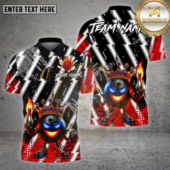 Maxcorners Bowling Shirt Lightning Strike Black White Crown Ball Multioptions Personalized Name, Team Name Unisex 3D Shirt