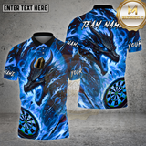 Maxcorners Dartboard Fire Dragon Flame Art Design Multi Options Personalized Name Team Name 3D Shirt