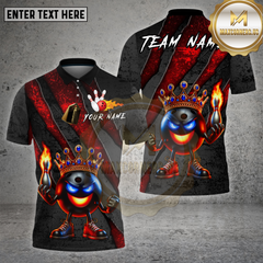 Maxcorners Bowling Shirt Dark Scratch Rage Fireball King Multioptions Personalized Name, Team Name Unisex 3D Shirt