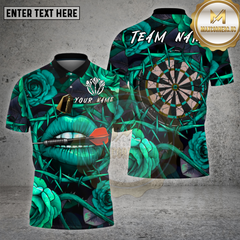 Maxcorners Darts Shirt Lips Roses Thorns Dartboard Love Trap Multioptions Personalized Name, Team Name Unisex 3D Shirt