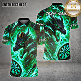 Maxcorners Dartboard Fire Dragon Flame Art Design Multi Options Personalized Name Team Name 3D Shirt
