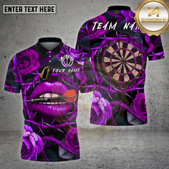Maxcorners Darts Shirt Lips Roses Thorns Dartboard Love Trap Multioptions Personalized Name, Team Name Unisex 3D Shirt