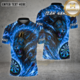 Maxcorners Dartboard Fire Lion Flame Art Design Multi Options Personalized Name Team Name 3D Shirt