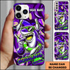 Maxcorners Bowling Phone Case Blue Cool Shark Wearing Sunglasses Bowling Strike Art Personalized Name Phone Case | Purple