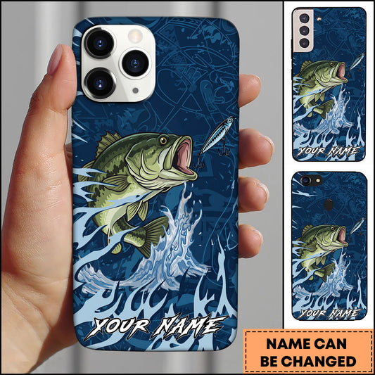 Maxcorners Bass Fishing Jumping Fish Lure Action Personalized Name Phone Case