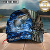 Maxcorners Fishing Blue Flame Water Art Personalized Classic Cap (12 Fish Species)