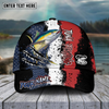 Maxcorners Fishing Paint Scratch American Flag Pattern Sport Pattern Personalized Name 3D Cap (11 Breeds)