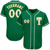 Maxcorners Custom Kelly Green White-Gold Classic Authentic Baseball Jersey LM2605