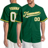 Maxcorners Custom Kelly Green White-Gold Authentic Baseball Jersey LM2605