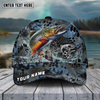 Maxcorners FishingBlue Kryptek Camo Pattern Sport Pattern Personalized Name 3D Cap (11 Breeds)