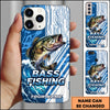 Maxcorners Fishing Phone Case Circuit Board Tech Blue Sport Design Personalized Name Phone Case (8 Fish Species)