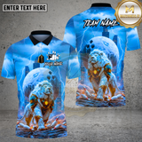 Maxcorners Bowling White Lion Lightning Moonlight Design Multi Options Personalized Name Team Name 3D Shirt