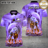 Maxcorners Bowling White Lion Lightning Moonlight Design Multi Options Personalized Name Team Name 3D Shirt