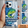 Maxcorners Fishing Phone Case Circuit Board Tech Blue Sport Design Personalized Name Phone Case (8 Fish Species)