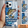 Maxcorners Fishing Phone Case Circuit Board Tech Blue Sport Design Personalized Name Phone Case (8 Fish Species)