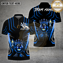 Maxcorners Bowling King Flame Ball Black Design Multicolor Options Personalized Name, Team Name Unisex 3D Shirt
