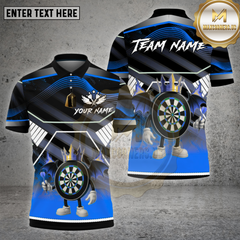 Maxcorners Dartboard King Crown Black Wings Multicolor Options Personalized Name, Team Name Unisex 3D Shirt