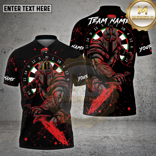 Maxcorners Dartboard Spartan Warrior Blood Slash Multicolor Options Personalized Name, Team Name Unisex 3D Shirt