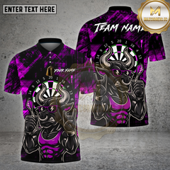 Maxcorners Dartboard Muscle Bull Rock N’ Roll Grunge Multicolor Options Personalized Name, Team Name Unisex 3D Shirt