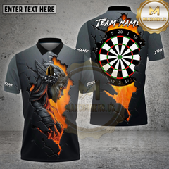 Maxcorners Dartboard Fire Valkyrie Cracked Lava Stone Multicolor Options Personalized Name, Team Name Unisex 3D Shirt
