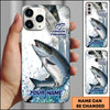 Maxcorners Fishing Phone Case Jumping Blue Fish Water Splash Sport Fishing Art Personalized Name 3D Phone Case (10 Fish Species)