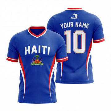 Maxcorners Personalized Haiti Football Supporter Shirt Custom 3D Soccer Fan Jersey For Men And Women