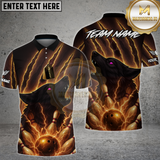 Maxcorners Bowling Shirt Lightning Wolf Strike Multioptions Personalized Name, Team Name Unisex 3D Shirt (4 Colors)