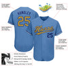 Maxcorners Custom Light Blue Old Gold-Royal Authentic Baseball Jersey LM2605