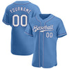 Maxcorners Custom Light Blue White-Royal Authentic Baseball Jersey LM2605